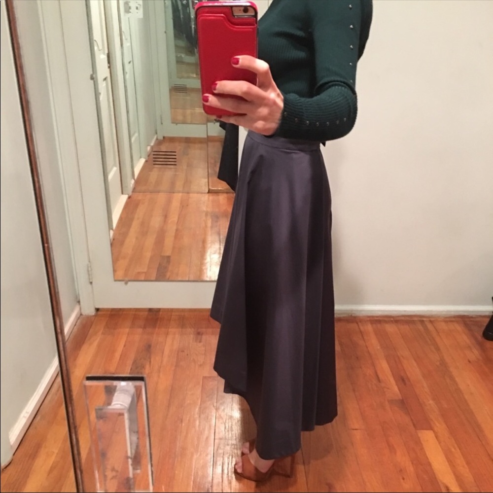 COS | Navy Asymmetrical Handkerchief Hem Skirt 4 - Picture 7 of 8